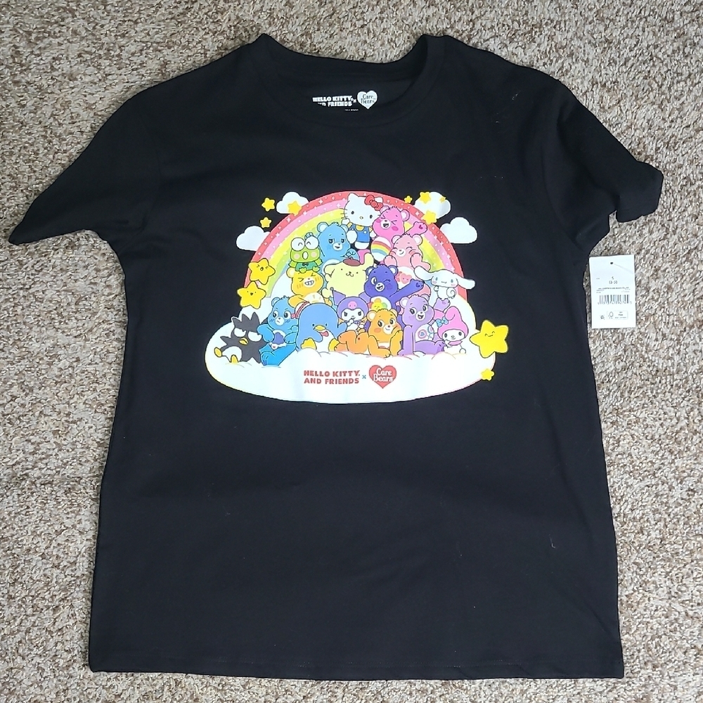 Hello Kitty And FriendsBlack Short Sleeve Tee Vibrant Graphic Design
